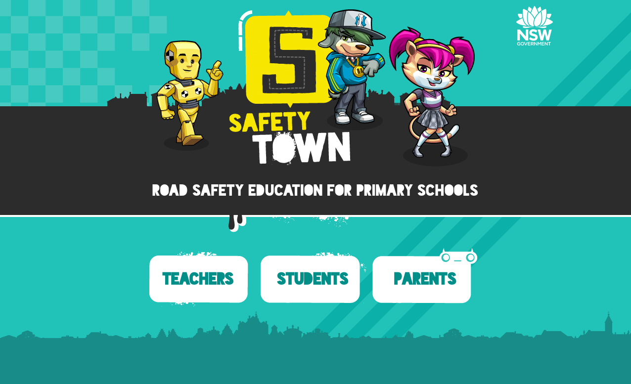Screenshot of Safety Town home page, owned by Australian NSW government.