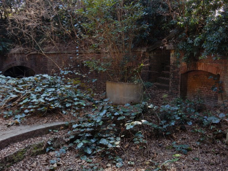 Courtyard in gun battery #3 in Okinoshima, Tomogashima