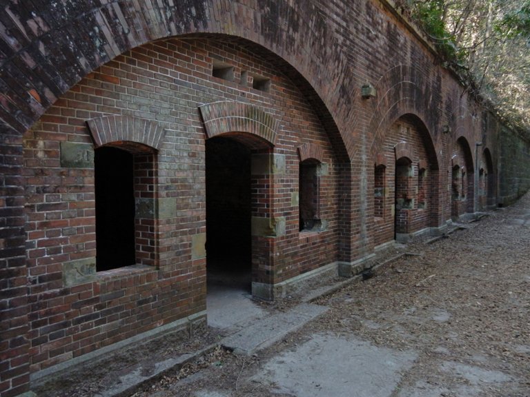 Gates of gun battery #3 in Okinoshima, Tomogashima